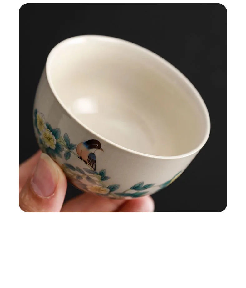Elegant Portable Travel Tea Set - Hand-painted Ceramic Teaware