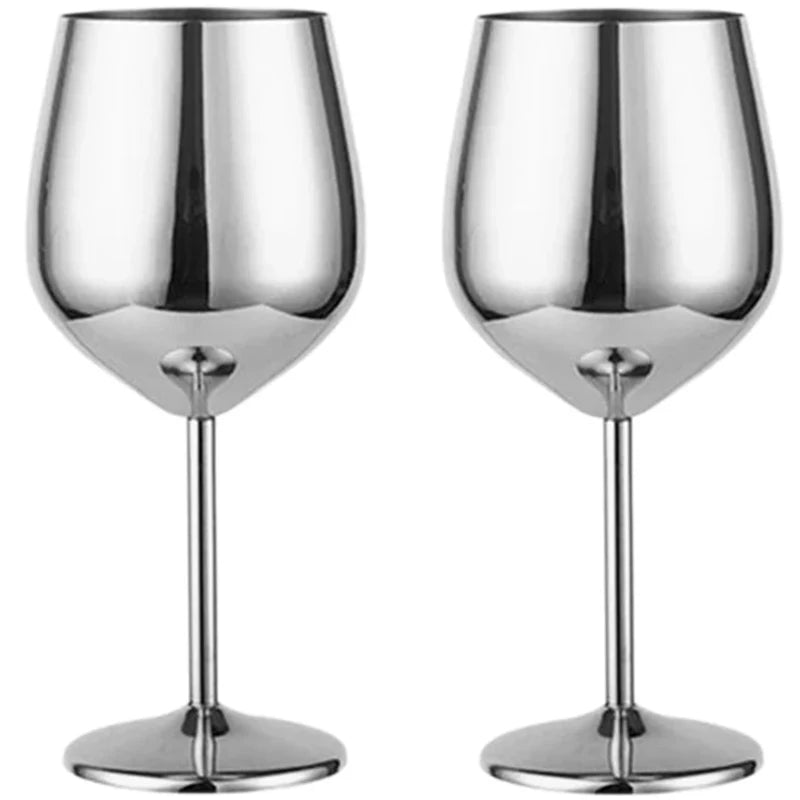 Premium Stainless Steel Wine Goblet - Durable & Elegant 500ml