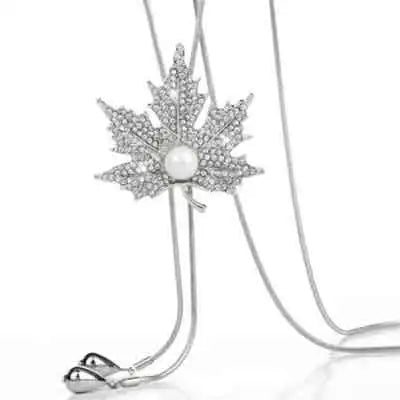 Luxury Crystal Flower Long Sweater Necklace - Elegant Pendant
