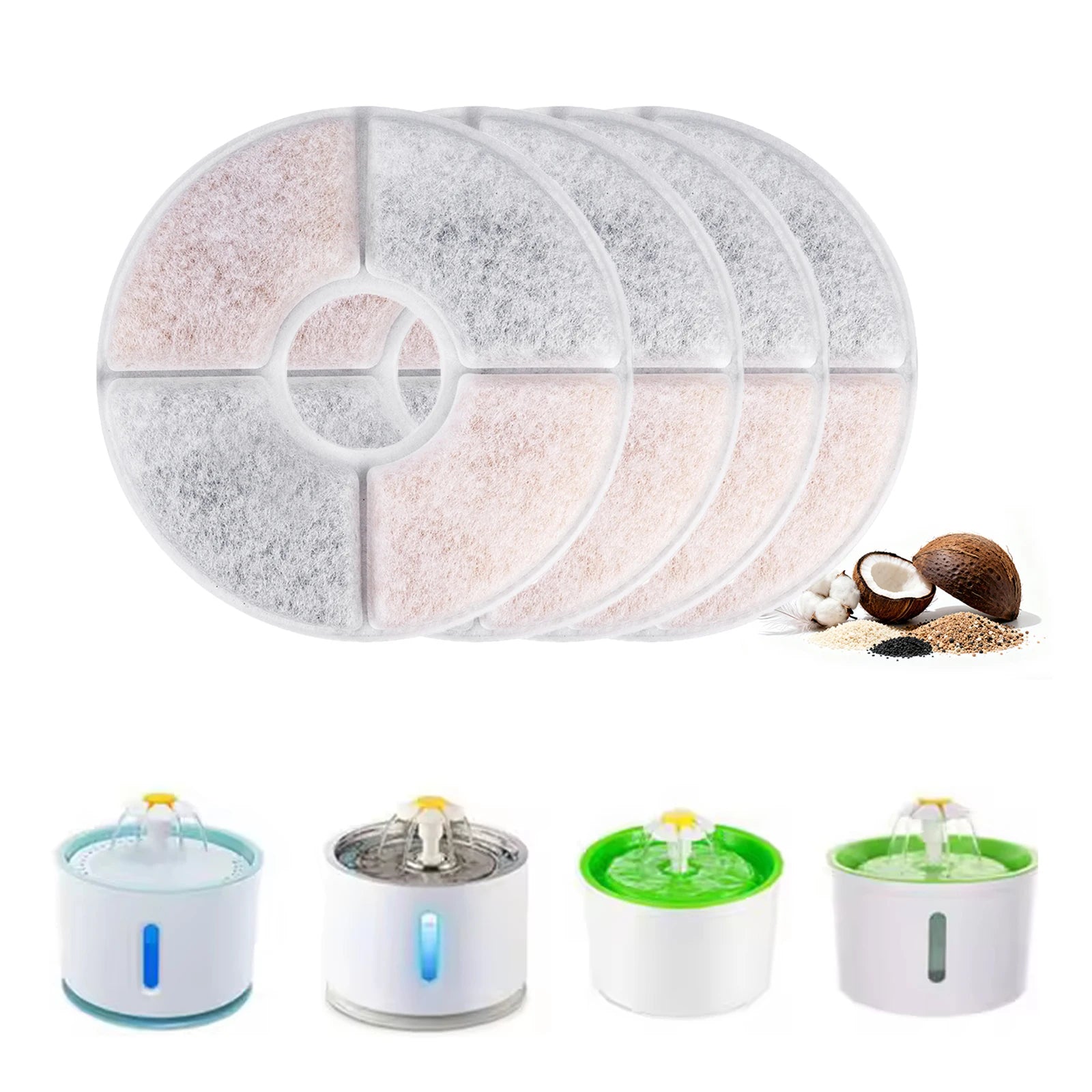 Premium Cat Water Fountain Filters - Activated Carbon Replacement