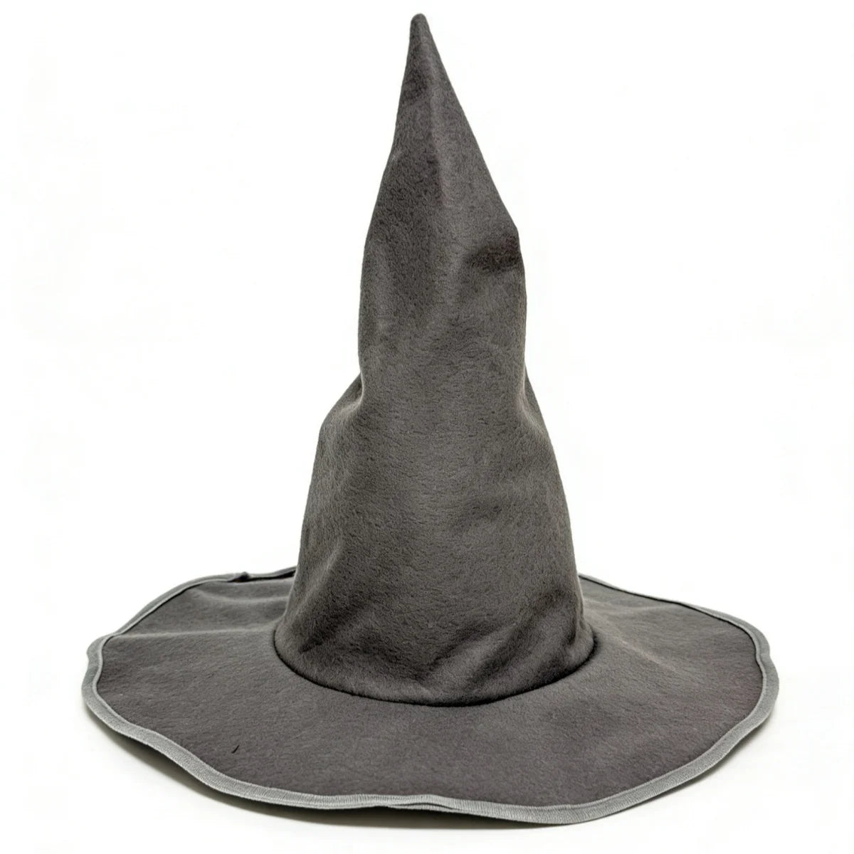 Premium Grey Wizard Hat - Pointed Retro Twisted Pleated Hat