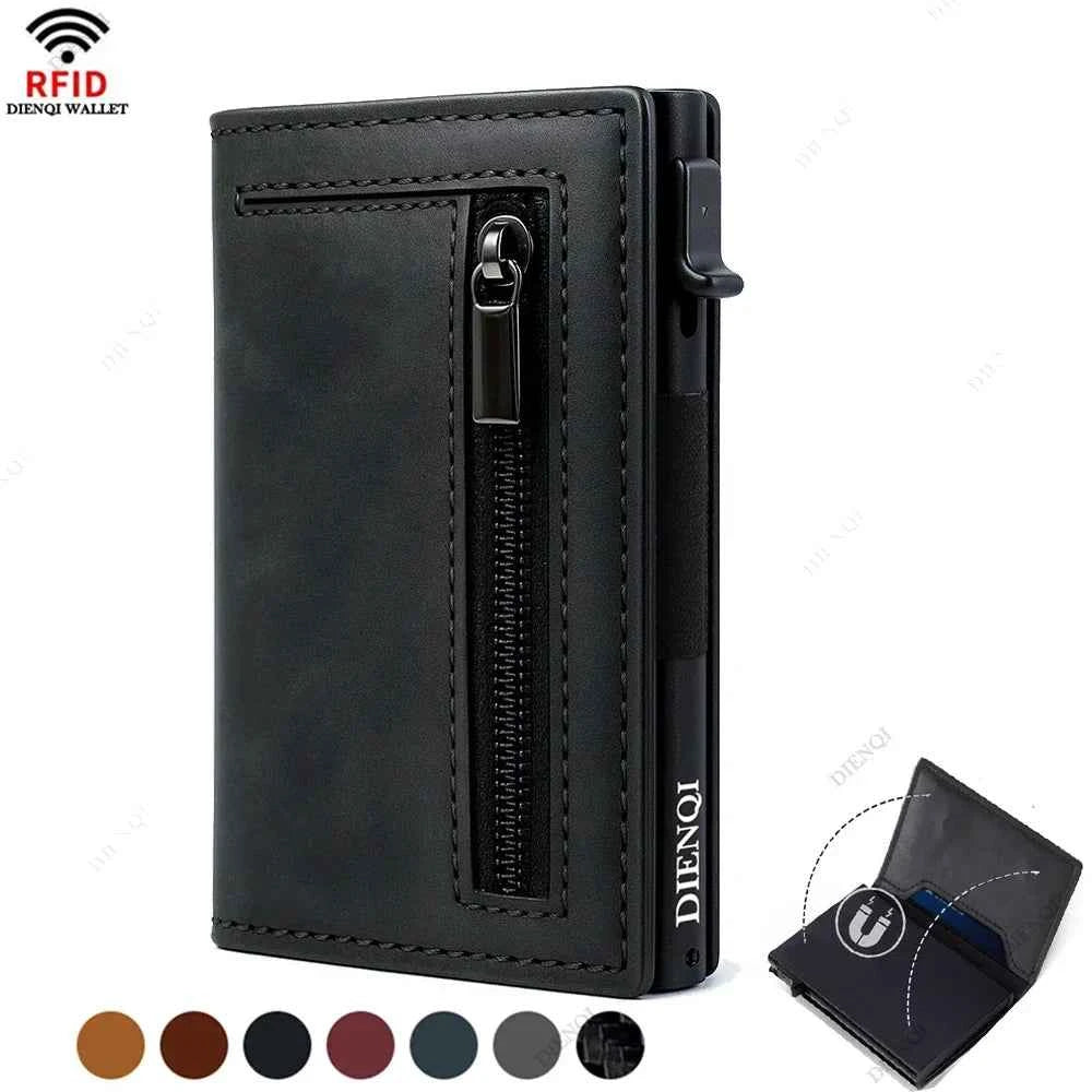 Luxury Slim Metal RFID Business Card Holder - Black