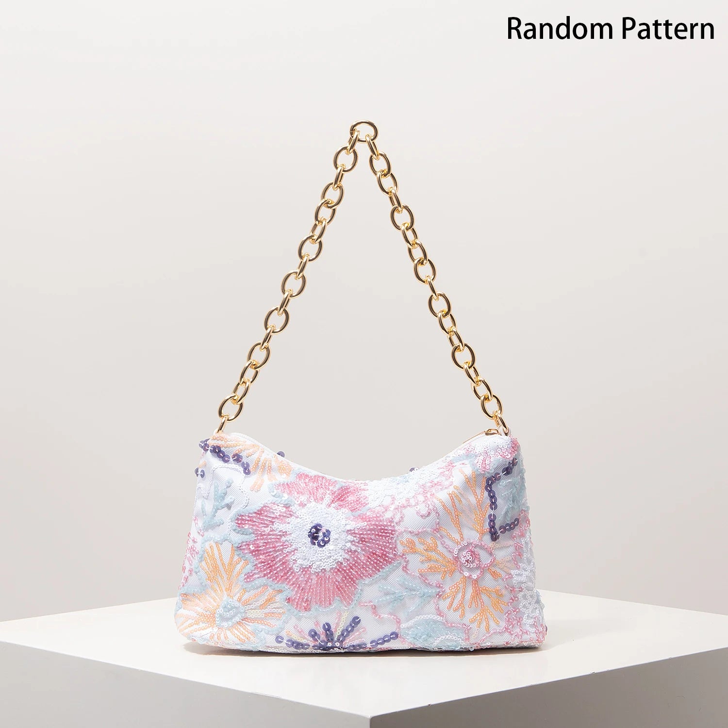 Elegant Embroidered Sequin Bag