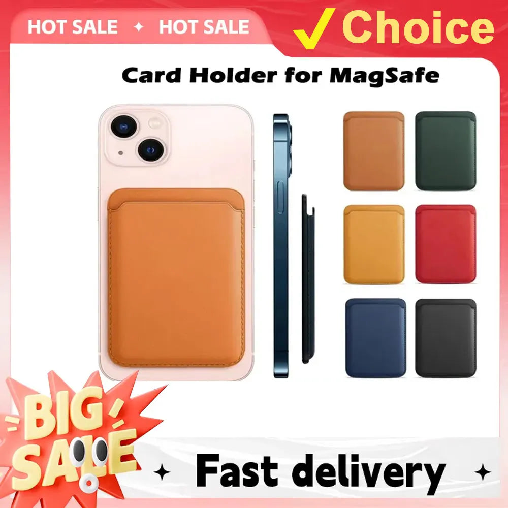 Luxury Magnetic Leather Wallet Case - MagSafe Compatible Cover