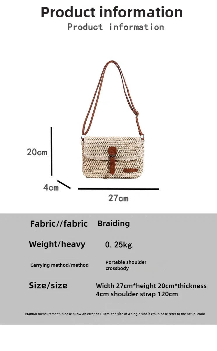 Elegant Straw Crossbody Bag - Chic Vacation & Casual Style