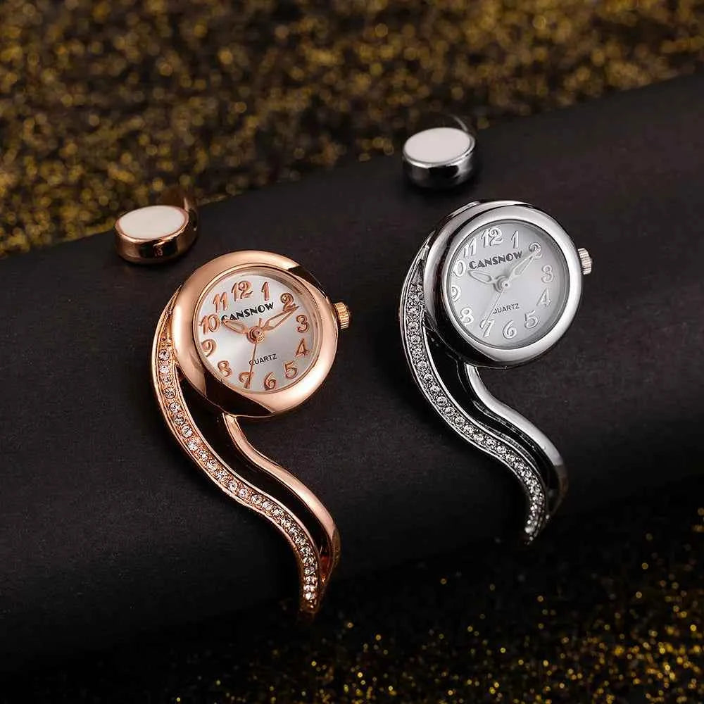 Elegant Ladies Quartz Watch - Rhinestone Stainless Steel