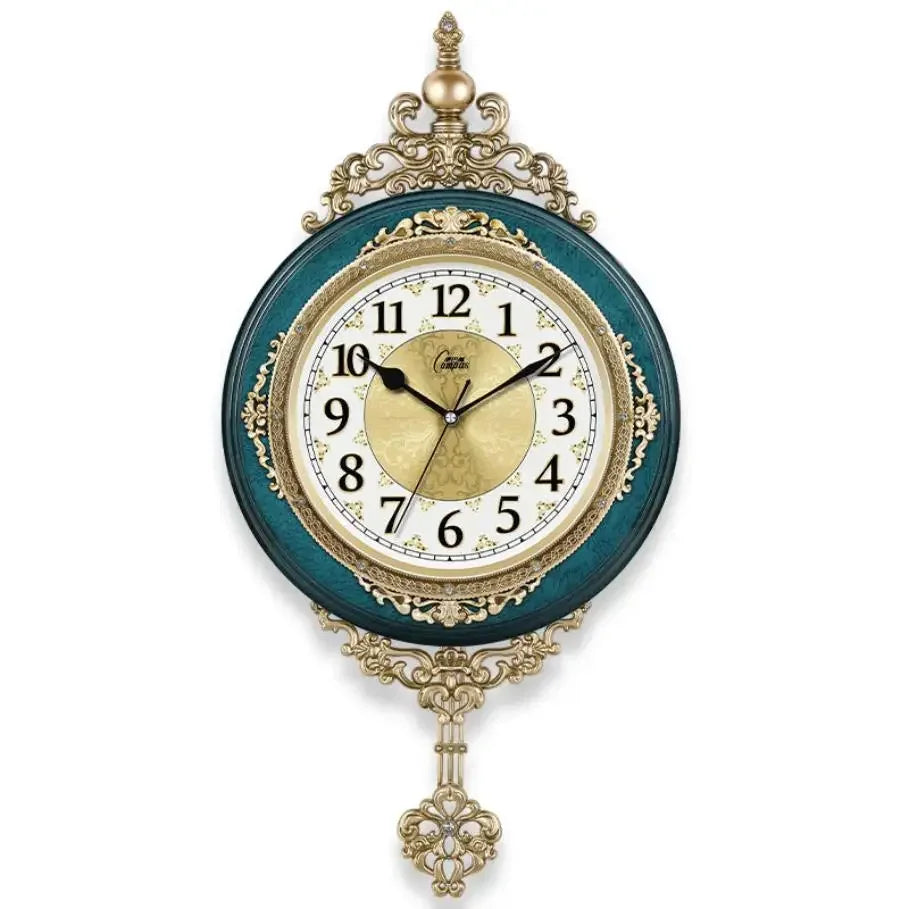 Elegant Retro Wall Clock - Mute Pendulum Design