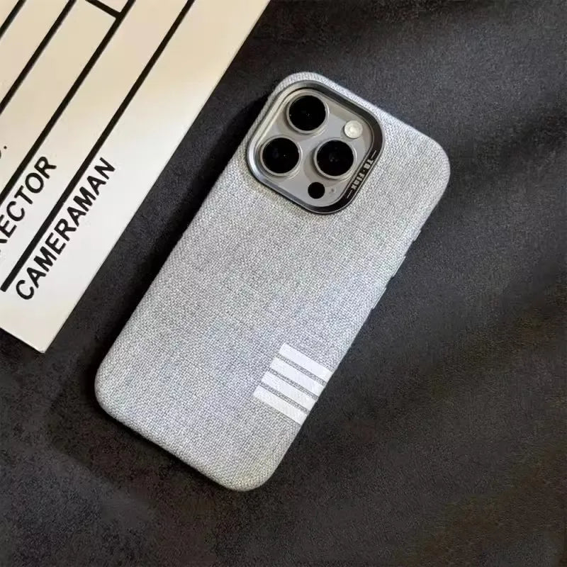 Premium Linen Magnetic Phone Case for iPhone - Retro Style Protection