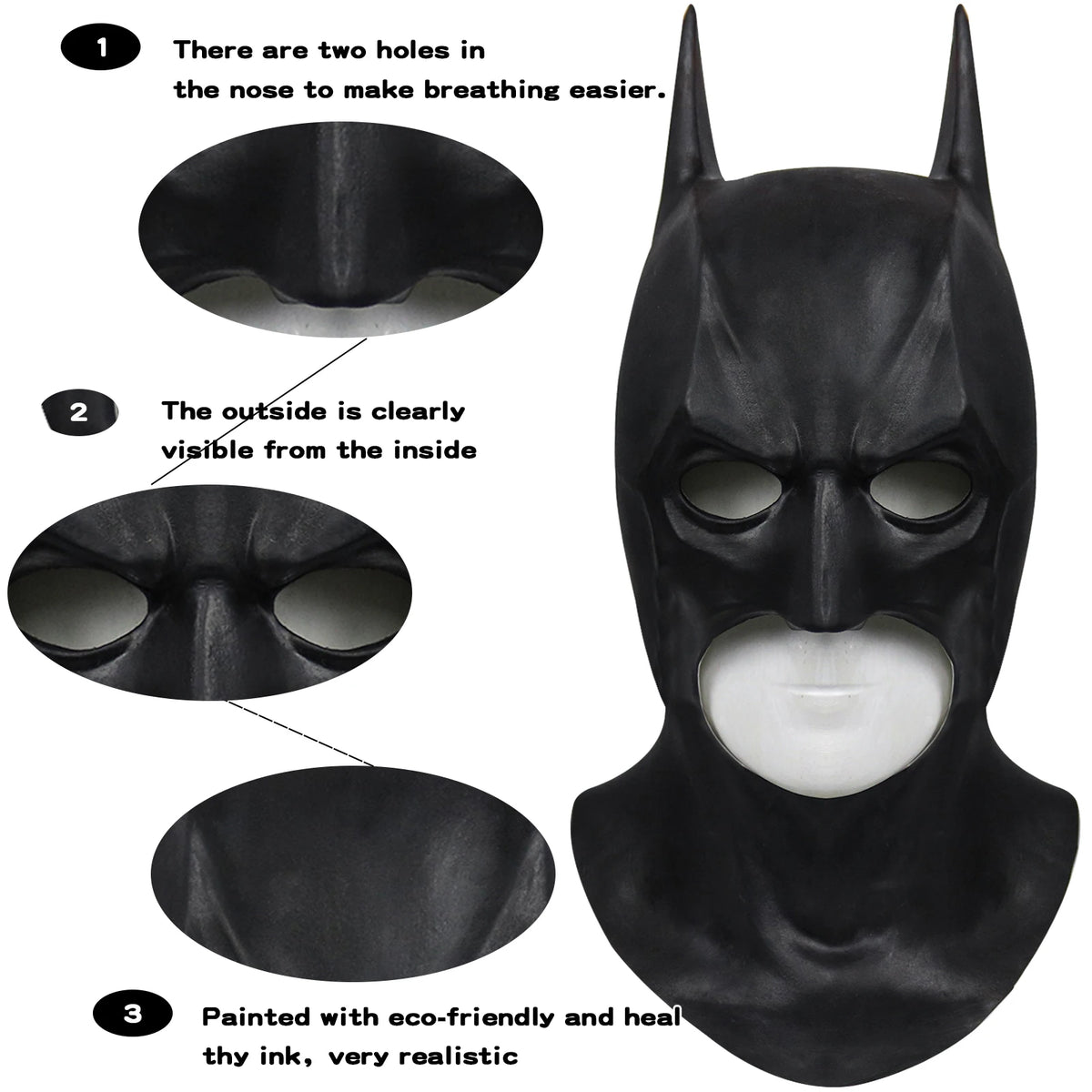 Premium Bat Cosplay Mask - Realistic Halloween Costume Prop