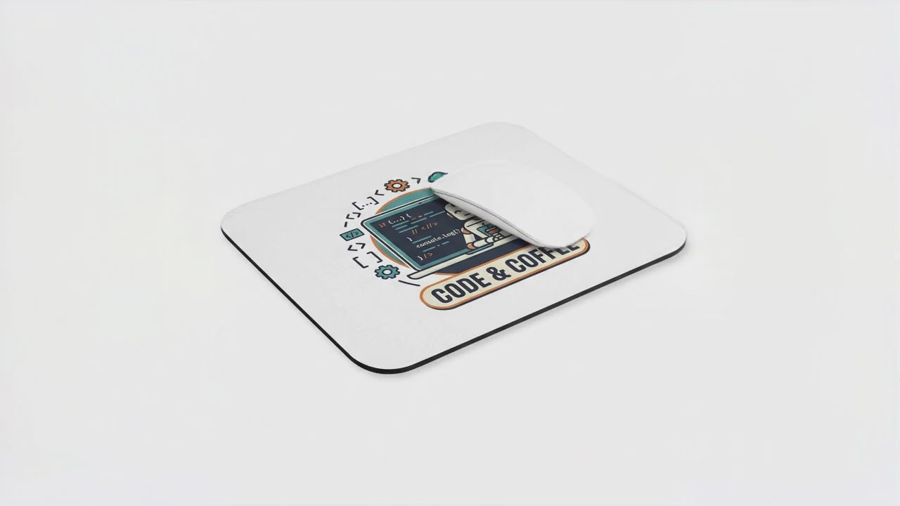 Code and Coffee Mouse Pad - Premium Desk Accessory for Programmers and Coders